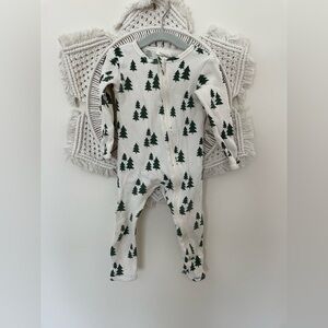 Spearmint Love Christmas tree waffle Romper